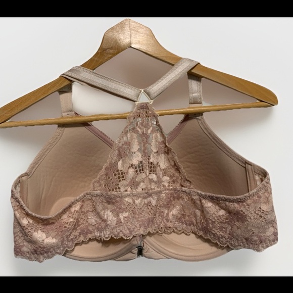 Adore Me Mauve Molded Cups Lace Detail Racerback Bra Womens 40DD - Picture 2 of 10